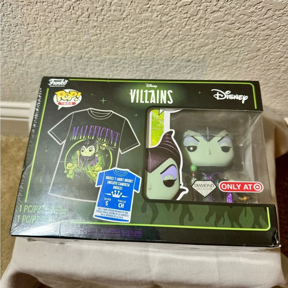Funko Pop! Maleficent Diamond Editon Disney Villians Pop Tee Size Small New - Picture 1 of 8